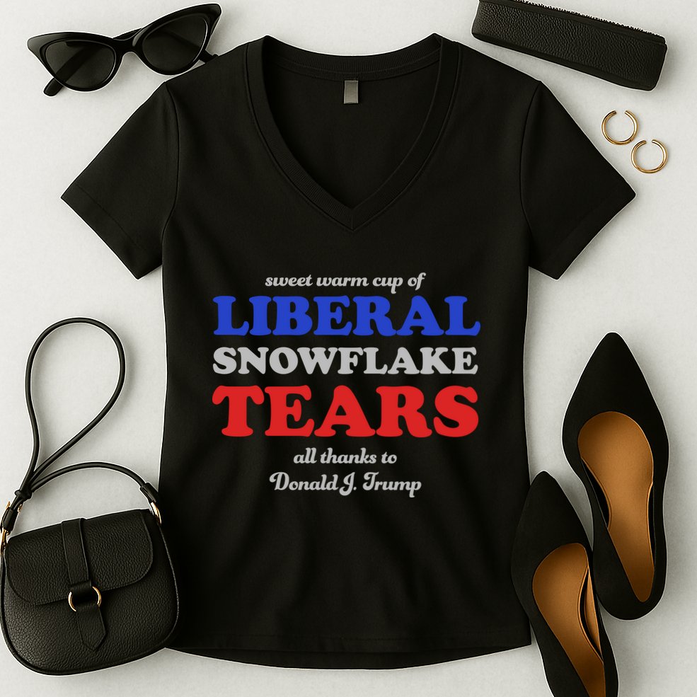 Sweet Cup Of Liberal Snowflake Tears Women's V-Neck T-Shirt