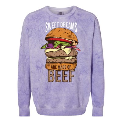 Sweet Dreams Are Made Of Beef Colorblast Crewneck Sweatshirt