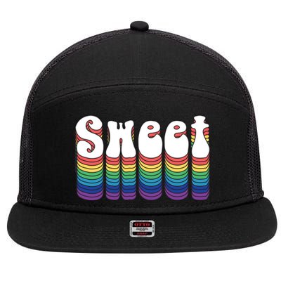 Sweet Groovy Retro 70's Style 7 Panel Mesh Trucker Snapback Hat