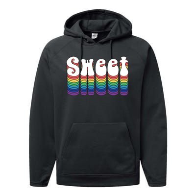 Sweet Groovy Retro 70's Style Performance Fleece Hoodie