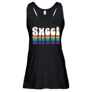 Sweet Groovy Retro 70's Style Ladies Essential Flowy Tank