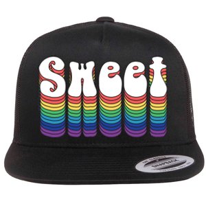 Sweet Groovy Retro 70's Style Flat Bill Trucker Hat