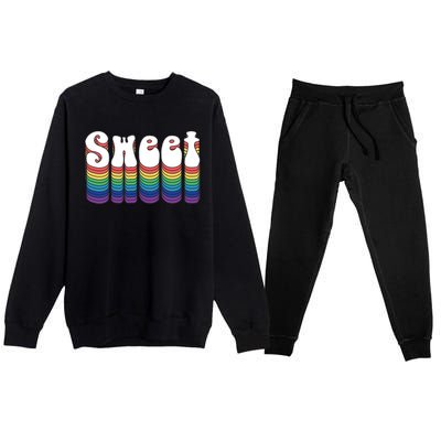 Sweet Groovy Retro 70's Style Premium Crewneck Sweatsuit Set