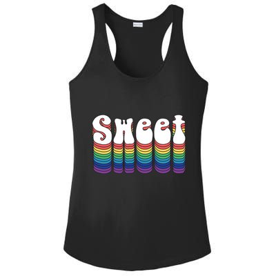 Sweet Groovy Retro 70's Style Ladies PosiCharge Competitor Racerback Tank