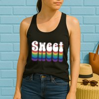 Sweet Groovy Retro 70's Style Womens Tank Top