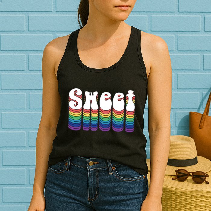 Sweet Groovy Retro 70's Style Womens Tank Top