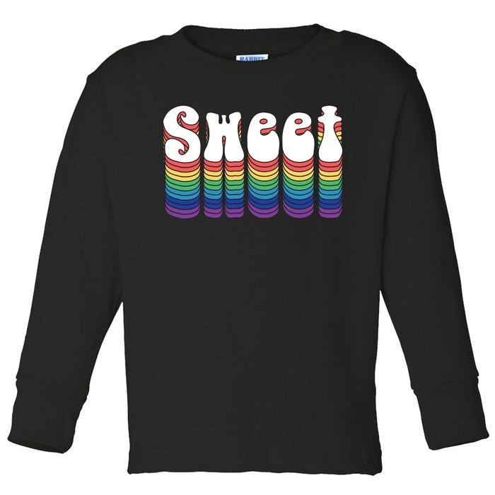 Sweet Groovy Retro 70's Style Toddler Long Sleeve Shirt