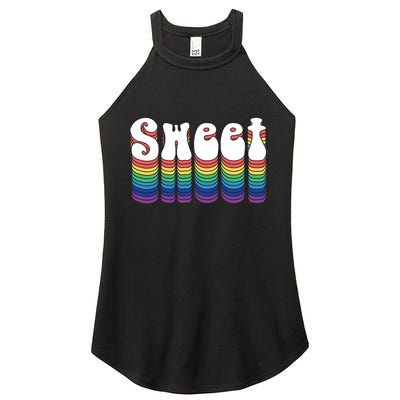 Sweet Groovy Retro 70's Style Women's Perfect Tri Rocker Tank