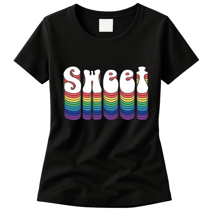 Sweet Groovy Retro 70's Style Womens T-Shirt