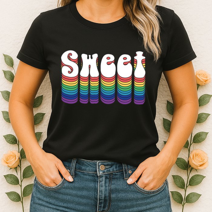 Sweet Groovy Retro 70's Style Womens T-Shirt