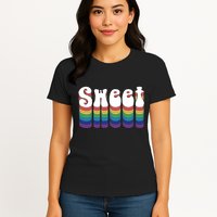 Sweet Groovy Retro 70's Style Womens T-Shirt