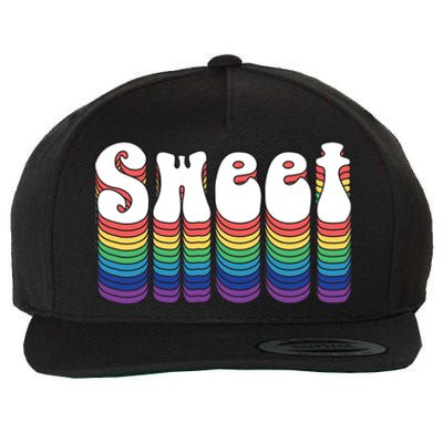 Sweet Groovy Retro 70's Style Wool Snapback Cap