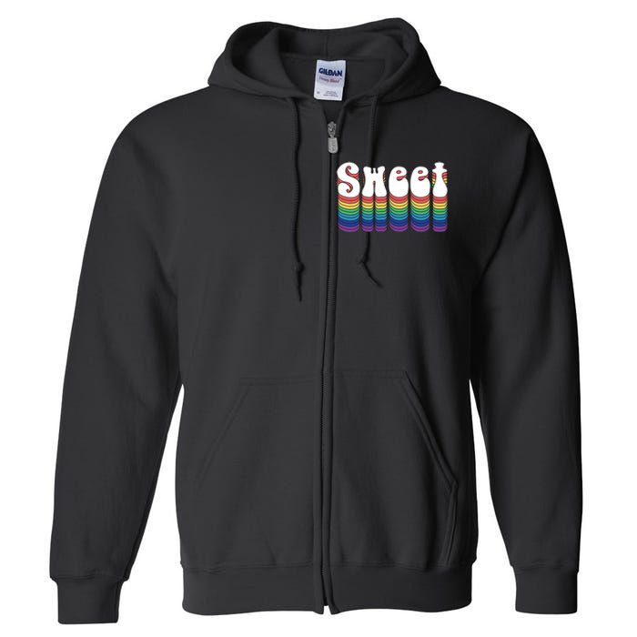 Sweet Groovy Retro 70's Style Full Zip Hoodie