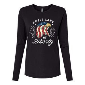 Sweet Land Of Liberty Eagle Womens Cotton Relaxed Long Sleeve T-Shirt