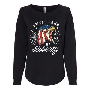 Sweet Land Of Liberty Eagle Womens California Wash Sweatshirt