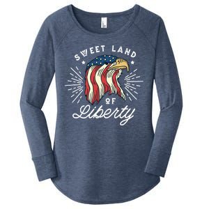 Sweet Land Of Liberty Eagle Women's Perfect Tri Tunic Long Sleeve Shirt