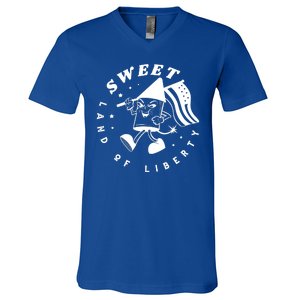 Sweet Land Of Liberty Firework V-Neck T-Shirt