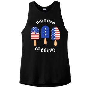 Sweet Land Of Liberty Ice Cream Pops Ladies PosiCharge Tri-Blend Wicking Tank