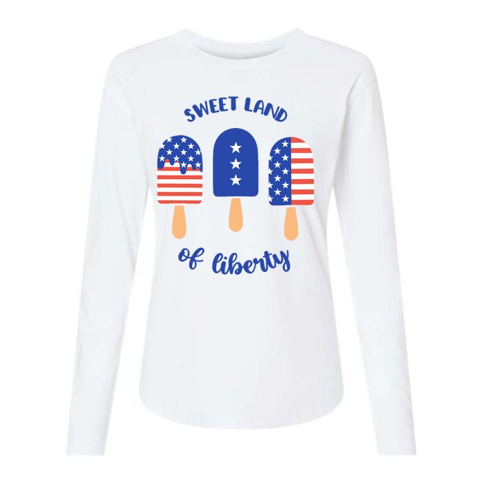 Sweet Land Of Liberty Ice Cream Pops Womens Cotton Relaxed Long Sleeve T-Shirt