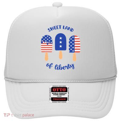 Sweet Land Of Liberty Ice Cream Pops High Crown Mesh Back Trucker Hat