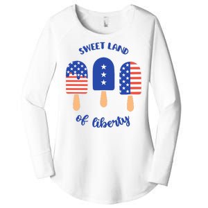 Sweet Land Of Liberty Ice Cream Pops Women's Perfect Tri Tunic Long Sleeve Shirt