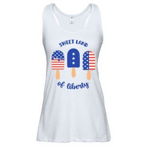 Sweet Land Of Liberty Ice Cream Pops Ladies Essential Flowy Tank