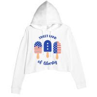 Sweet Land Of Liberty Ice Cream Pops Crop Fleece Hoodie