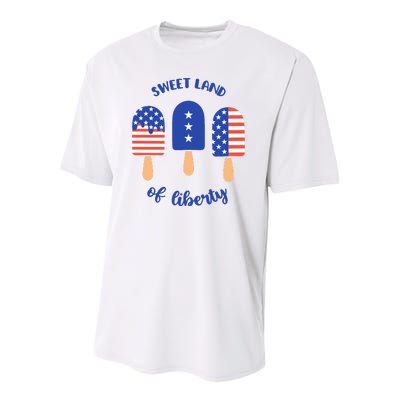 Sweet Land Of Liberty Ice Cream Pops Youth Performance Sprint T-Shirt