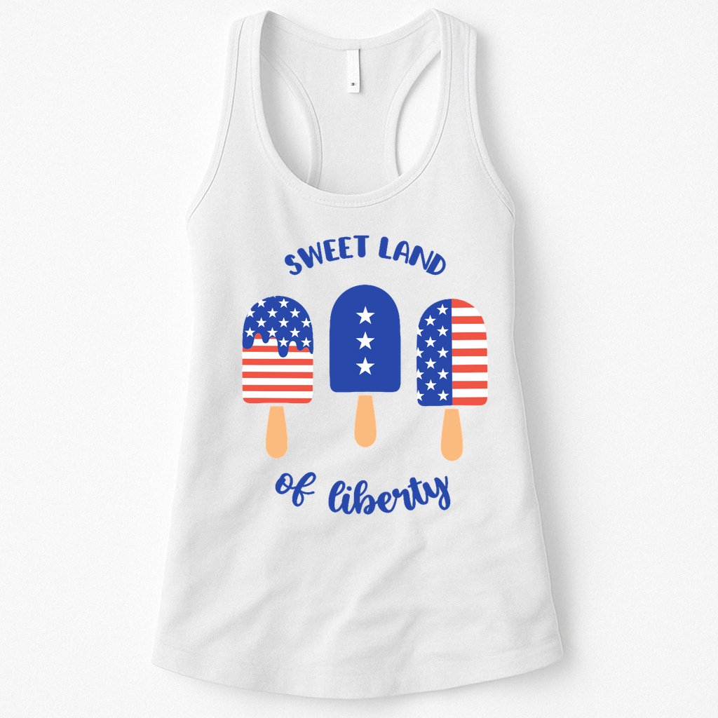 Sweet Land Of Liberty Ice Cream Pops Womens Tank Top