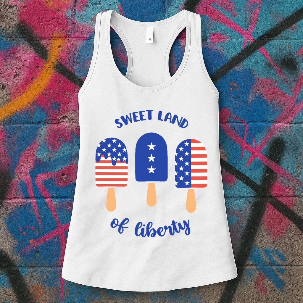 Sweet Land Of Liberty Ice Cream Pops Womens Tank Top