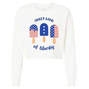 Sweet Land Of Liberty Ice Cream Pops Cropped Pullover Crew