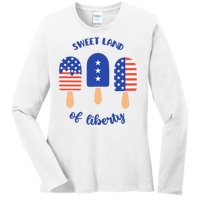 Sweet Land Of Liberty Ice Cream Pops Ladies Long Sleeve Shirt