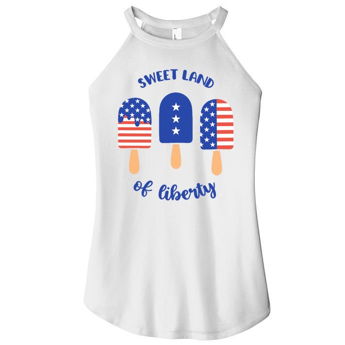 Sweet Land Of Liberty Ice Cream Pops Women's Perfect Tri Rocker Tank