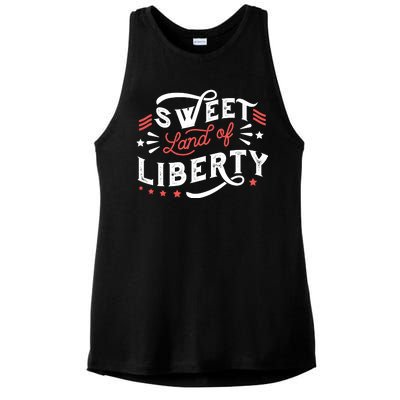 Sweet Land Of Liberty USA Ladies PosiCharge Tri-Blend Wicking Tank