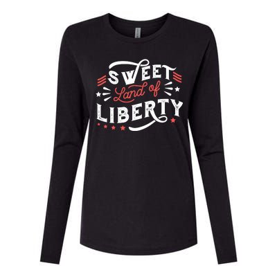 Sweet Land Of Liberty USA Womens Cotton Relaxed Long Sleeve T-Shirt