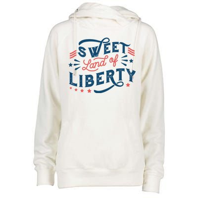 Sweet Land Of Liberty USA Womens Funnel Neck Pullover Hood