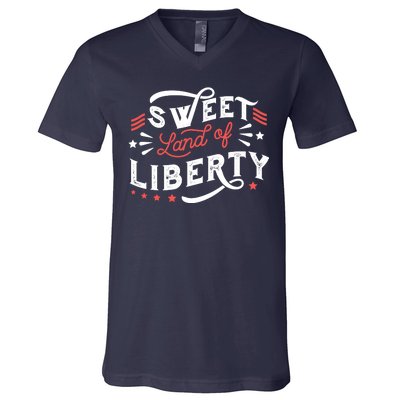 Sweet Land Of Liberty USA V-Neck T-Shirt