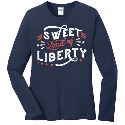 Sweet Land Of Liberty USA Ladies Long Sleeve Shirt