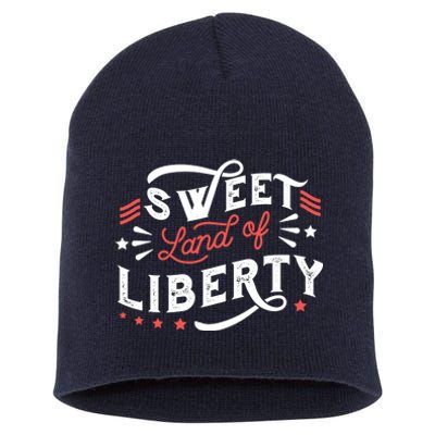 Sweet Land Of Liberty USA Short Acrylic Beanie