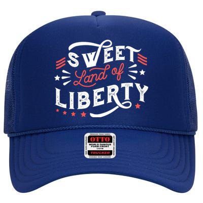 Sweet Land Of Liberty USA High Crown Mesh Back Trucker Hat