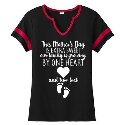 Sweet Mother's Day Pregnancy Announcement  Ladies Halftime Notch Neck Tee