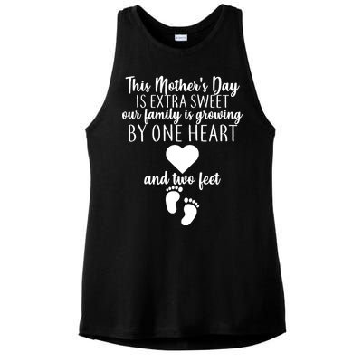 Sweet Mother's Day Pregnancy Announcement  Ladies PosiCharge Tri-Blend Wicking Tank