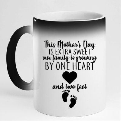 Sweet Mother's Day Pregnancy Announcement  11oz Black Color Changing Mug