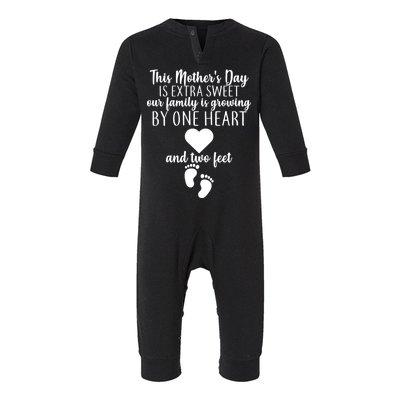 Sweet Mother's Day Pregnancy Announcement  Infant Fleece One Piece