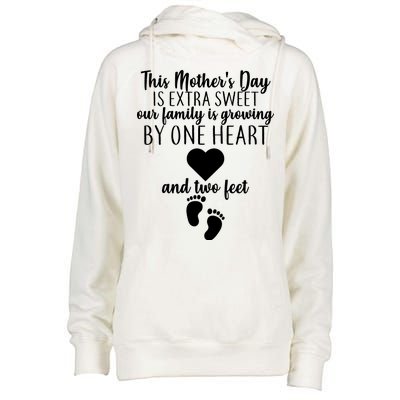 Sweet Mother's Day Pregnancy Announcement  Womens Funnel Neck Pullover Hood