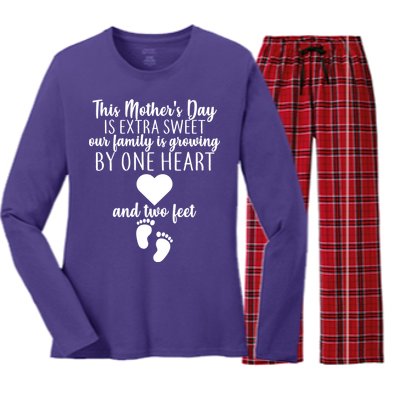 Sweet Mother's Day Pregnancy Announcement  Women's Long Sleeve Flannel Pajama Set 