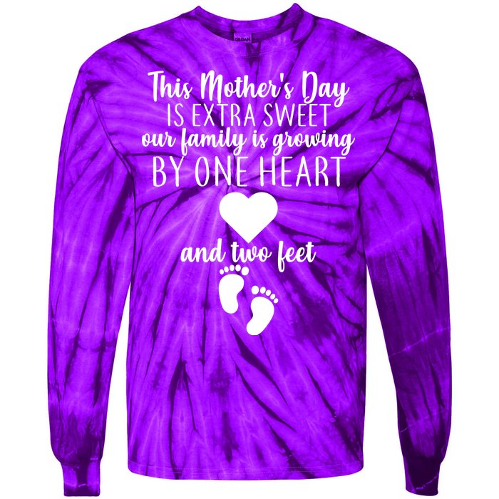 Sweet Mother's Day Pregnancy Announcement  Tie-Dye Long Sleeve Shirt