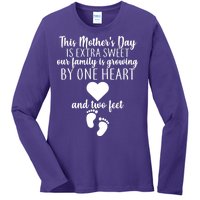 Sweet Mother's Day Pregnancy Announcement  Ladies Long Sleeve Shirt