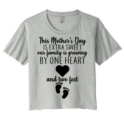 Sweet Mother's Day Pregnancy Announcement  Women's Crop Top Tee