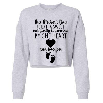 Sweet Mother's Day Pregnancy Announcement  Cropped Pullover Crew